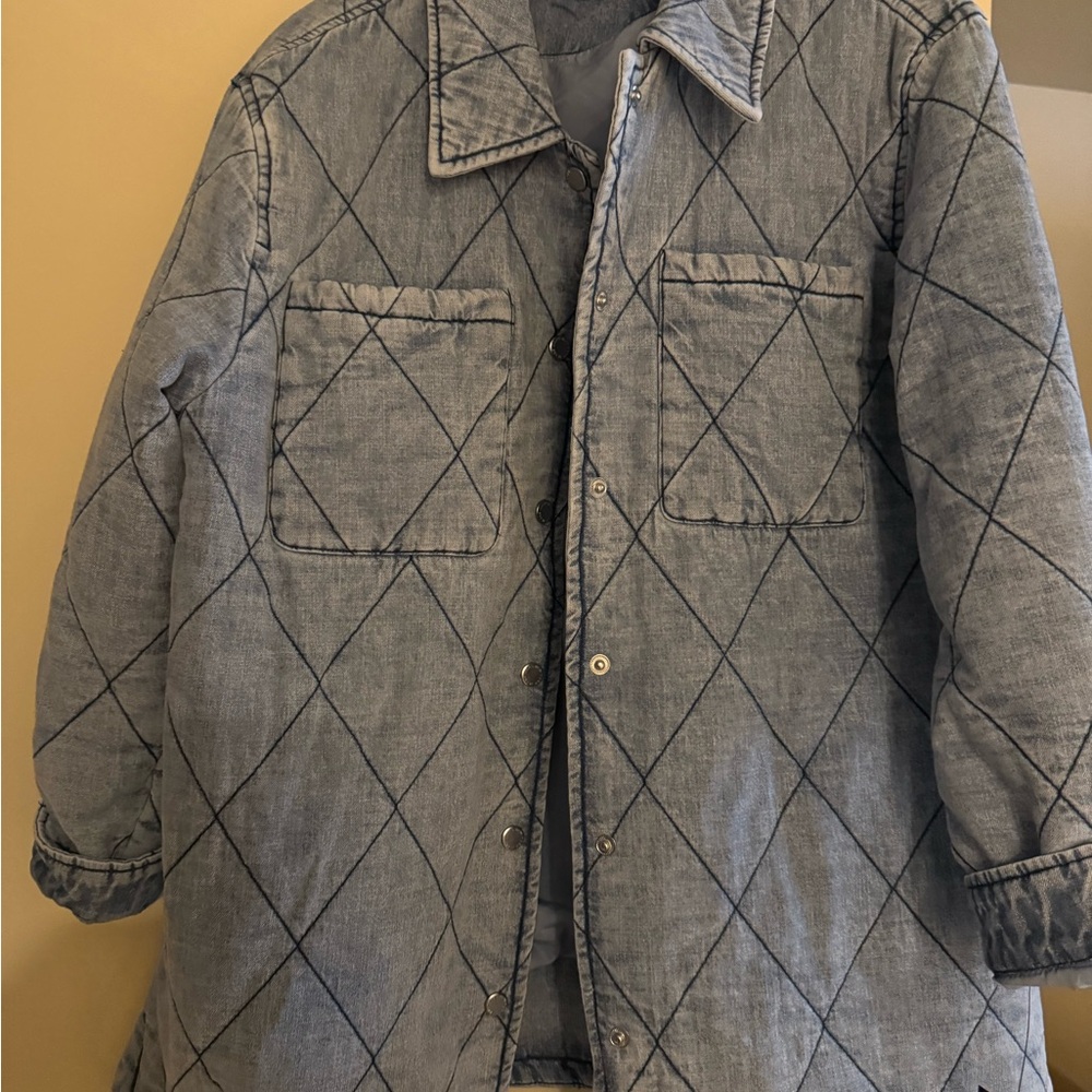 Marc New York Blue Quilted Jean Jacket Relaxed Fit